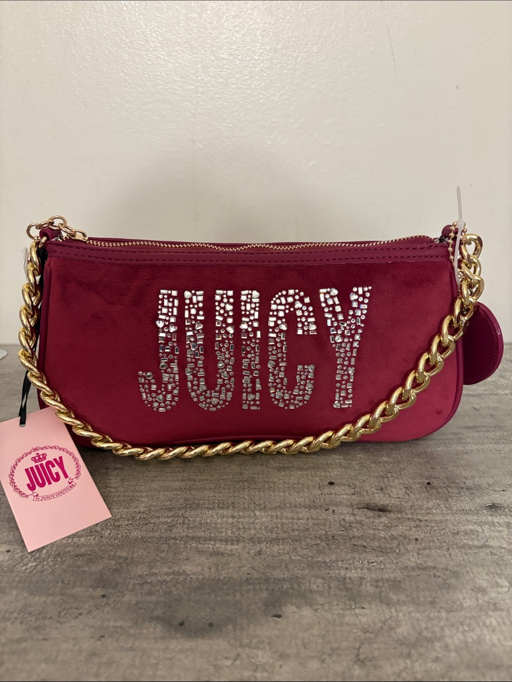 NWT Juicy Couture Velour Plum Berry Purse